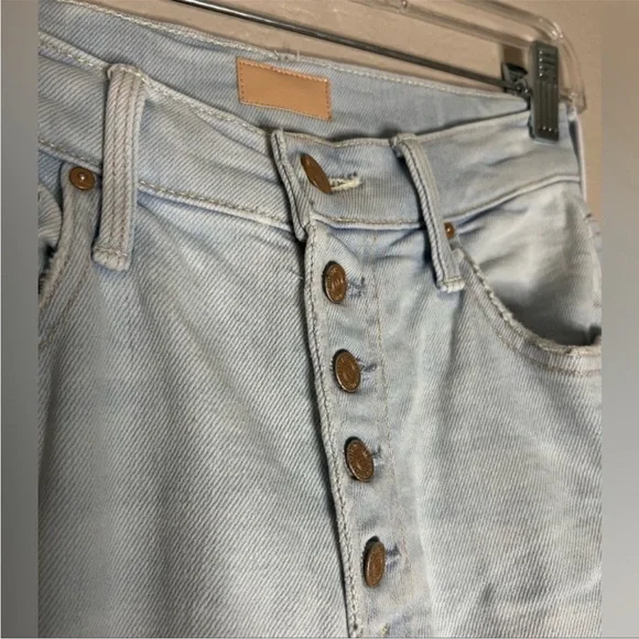 MOTHER The Pixie Tomcat Ankle Button Fly Jeans Pina Colada Paradise Size 25 - Picture 12 of 15